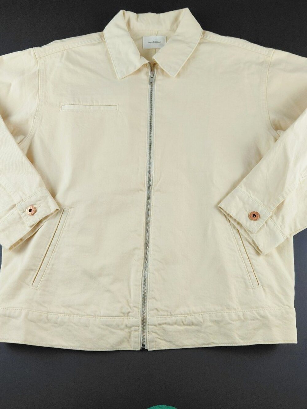 Unpublished Carter Full Zip Jean Jacket Women's Small White Smoke Denim
